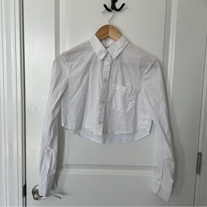 H&M cropped white button down!